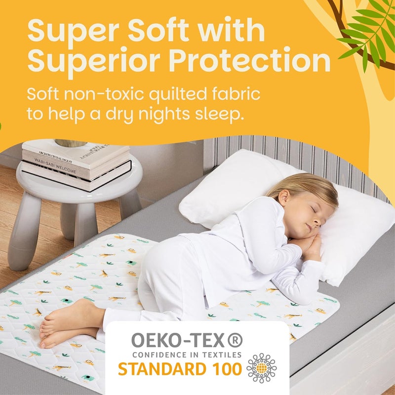 Lynmark ® Potty Training Mattress Protector Pee Pads for Kids - Waterproof Toddler Bed Wetting Mat for Toilet Training - Non-Slip Washable Bedwetting Topper Absorbs Up to 2000ml - 35" x 33", Explorer - Image 4